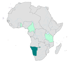 Colonie du Sud-Ouest africain allemand en vert foncé